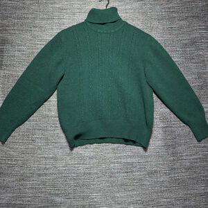Damon Sweater Vintage Women's M Green Made in Italy Cable Knit Angora Wool